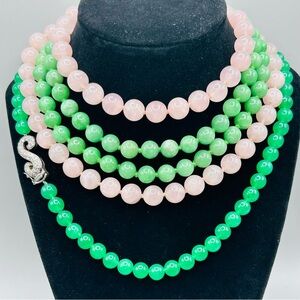 WICKED-Colors Glass or Semi Precious Beads 3 Necklaces 18" 26" 28" Nice Beads